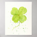Recherche de trèfle de 4 feuilles posters Aquarelle
