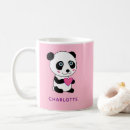 Recherche de panda avec un coeur tasses Nom