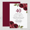 Recherche de rubis quarantième invitations Élégant