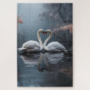 Recherche de cygne blanc puzzles Faune