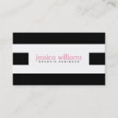 Recherche de rayures roses et blanches cartes visite Simple