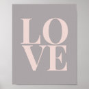 Recherche de amour rose posters Gris