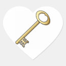 Recherche de clé antique autocollants Coeur