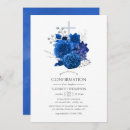 Recherche de bleu royal et argent invitations Floral