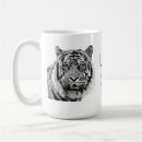 Recherche de tigre sauvage tasses Noir et blanc