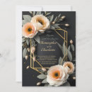 Recherche de rouge et noir mariage invitations De floral