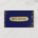Recherche de bleu royal et or cartes visite Chic