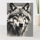 Recherche de loup noir vœux cartes Dessin