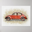 Recherche de voiture rouge posters Aquarelle