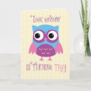 Recherche de rose de hibou vœux cartes Pour enfants