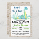 Recherche de dinosaur baby shower garçon invitations Rustique