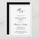 Recherche de noir et blanc fiançailles invitations Élégant