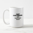 Recherche de anti social tasses Typographie