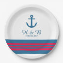 Recherche de bleu marine assiettes en papier Rayures