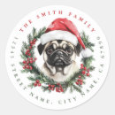 Recherche de carlin mignon autocollants Chapeau santa