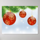 Recherche de boule rouge de noël posters Flocons de neige