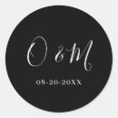 Recherche de initiales mariage autocollants Noir