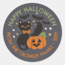 Recherche de chat gris autocollants Heureux halloween