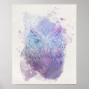Recherche de chouette posters Aquarelle