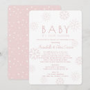 Recherche de snowflake baby shower fille invitations Rose