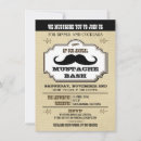 Recherche de moustache bash invitations Vintage