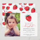 Recherche de de fraise anniversaire invitations Bébé fille