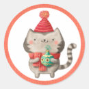 Recherche de noël chat autocollants Fête de noël