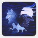 Recherche de lune loup autocollants Bleu