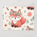Recherche de motif renard cartes postales Mignon