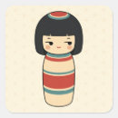 Recherche de poupée kokeshi autocollants Japonais