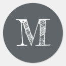 Recherche de lettre noire autocollants Monogramme