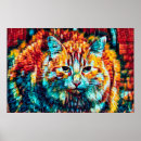 Recherche de chat hippie posters Coloré