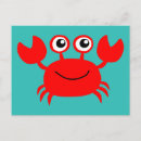 Recherche de crabe heureux cartes postales Dessin animé