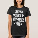 Recherche de légende depuis 1946 tshirts Novembre