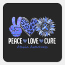 Recherche de peace love cure autocollants Bleu