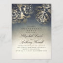Recherche de navy blue and gold invitations Floral