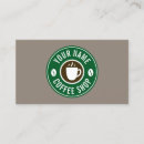 Recherche de cafétéria cartes visite Barista