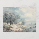 Recherche de village de neige cartes postales Aquarelle