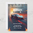 Recherche de la flamme invitations Voiture de course