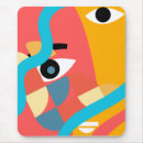 Recherche de visage bleu tapis souris Rouge