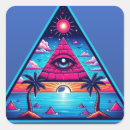 Recherche de arbres triangle autocollants Bleu