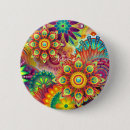 Recherche de fleurs psychédéliques badges Hippie