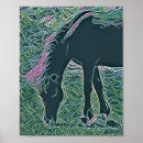 Recherche de cheval abstrait posters Vert