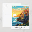 Recherche de cinque cartes postales Travel