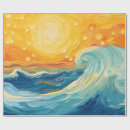 Recherche de coucher du soleil de plage papier cadeau Vagues