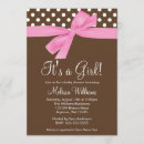 Recherche de douche brune rose de bébé invitations Pois