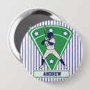 Recherche de joueur de baseball badges Bleu