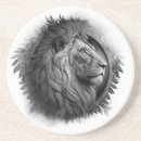 Recherche de tête lion de dessous de verres Blanc