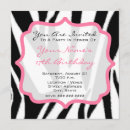 Recherche de zèbre rose et noir invitations Fête d'anniversaire