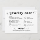 Recherche de jewellry invitations Instructions de soins